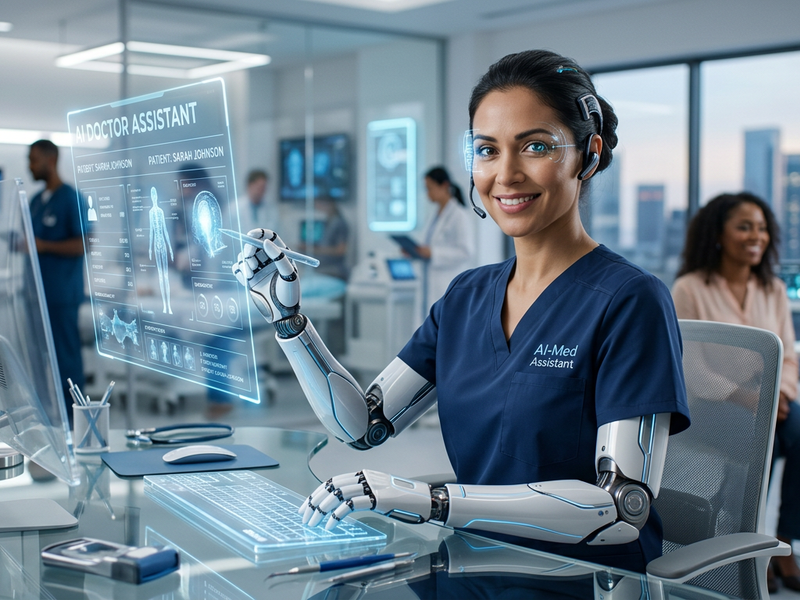 AI Doctor Assistant Illustration